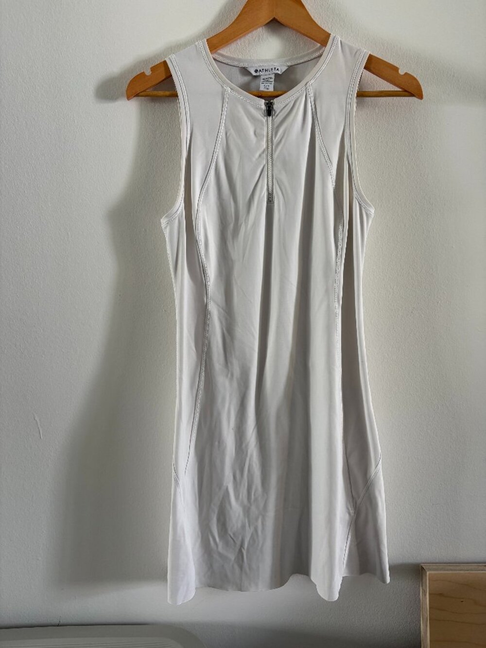 Athleta White Athletic Tennis Dress Built-In Shorts Size S